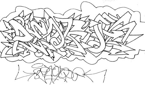 Grafiti New Most: 4 Graffiti Alphabet Wildstyle Sketches