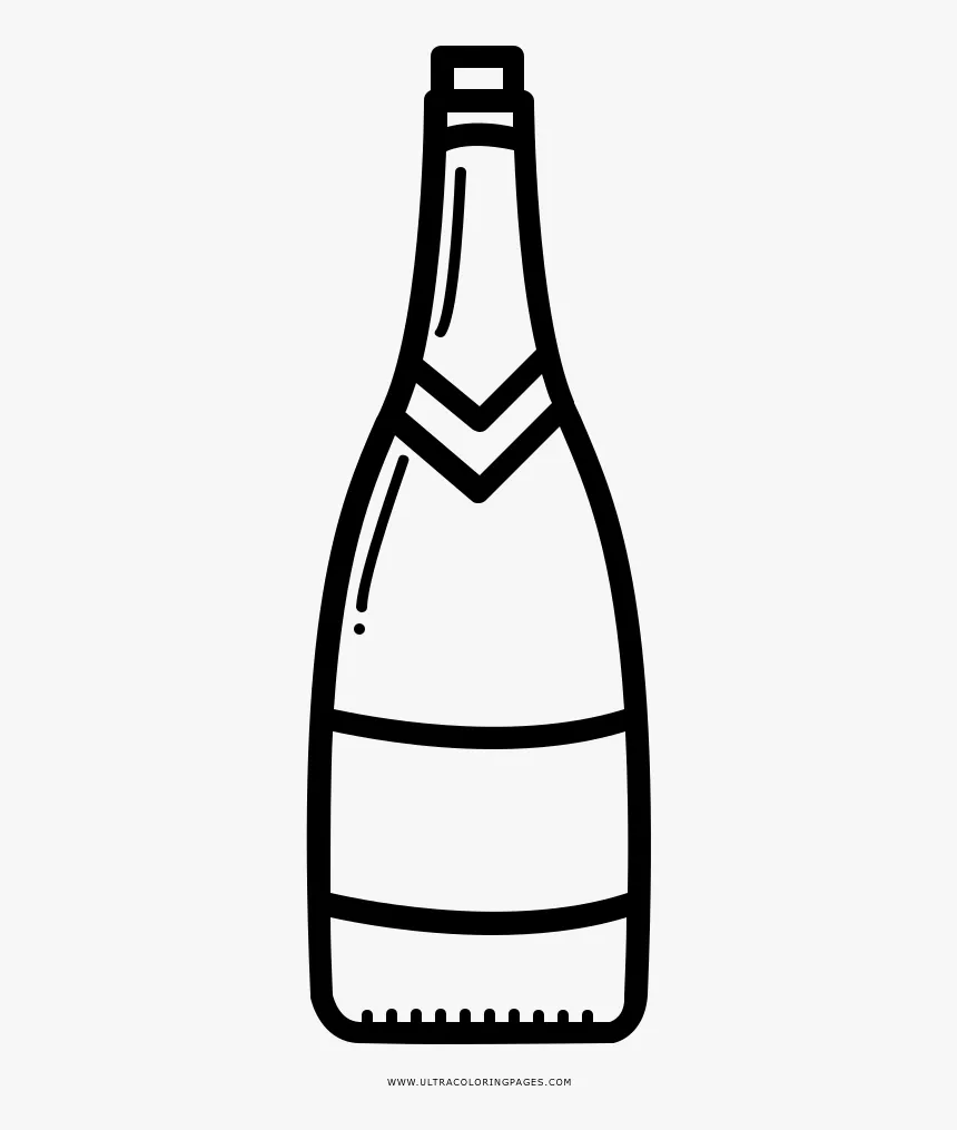 Wine Bottle Coloring Page - Imagenes De Vinos Para Dibujar, HD Png Download  , Transparent Png Image - PNGitem