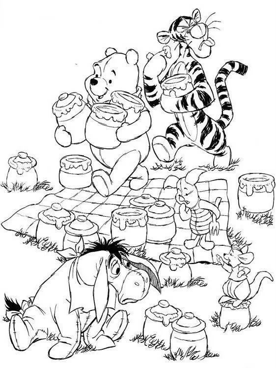 Dibujos para colorear de Winnie Pooh y sus amigos bebé - Imagui