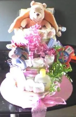 Winnie the Pooh Baby Girl Diaper Cake