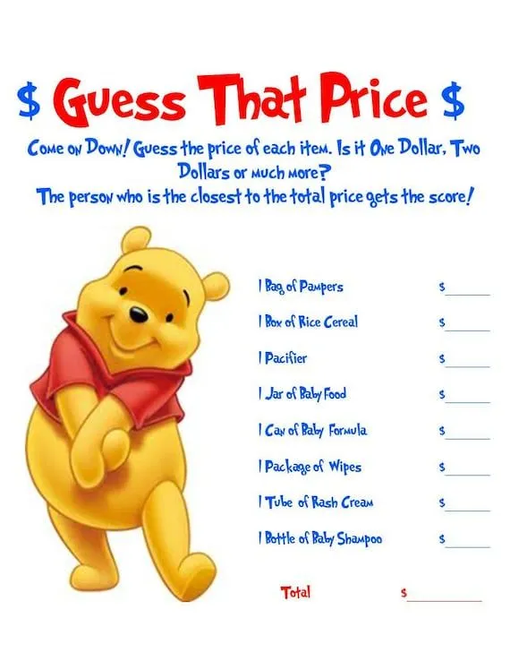 Winnie The Pooh Baby Shower Games 2 Pack by AllThingsParty on Etsy