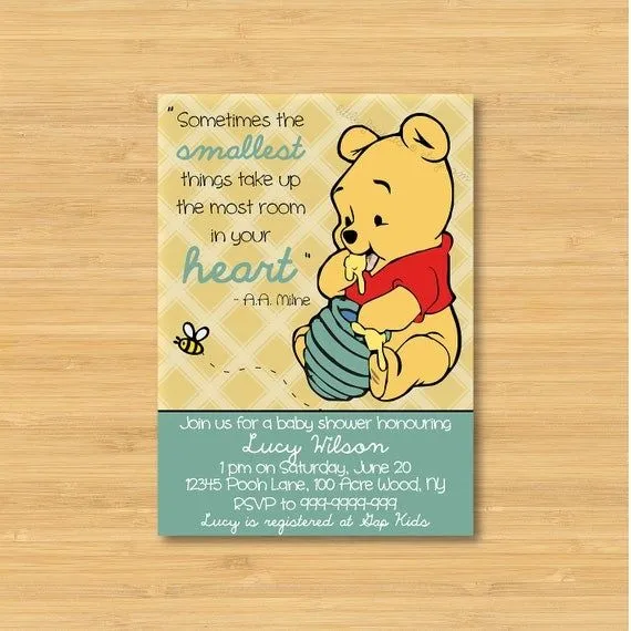 Winnie the Pooh Baby Shower Invitation Printable by littleforests