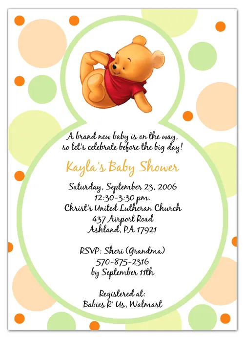 Winnie the Pooh Baby Shower Invitations | cumpleaños | Pinterest ...