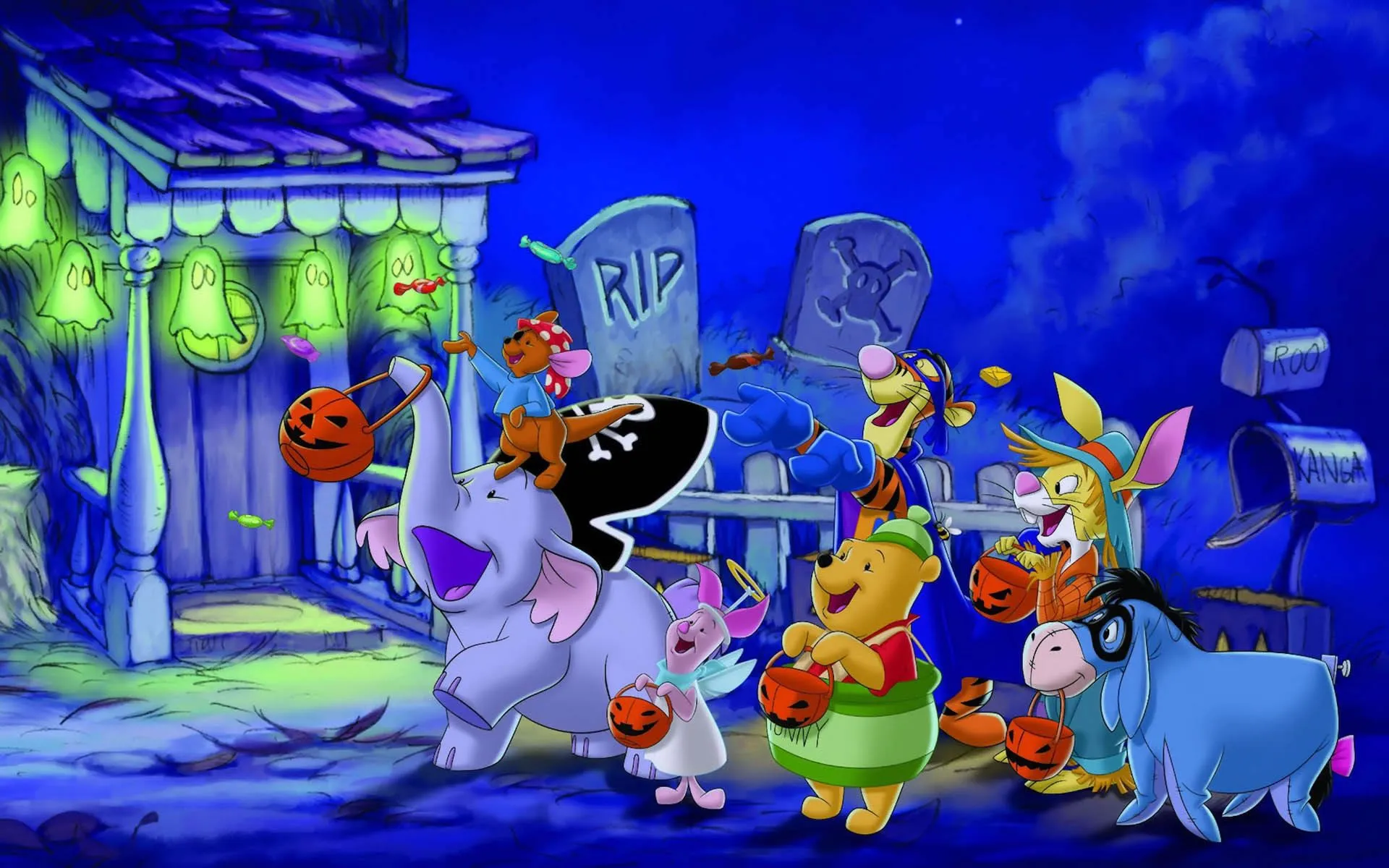 Winnie the Pooh celebrando Halloween - Wallpapers - Wallpapers