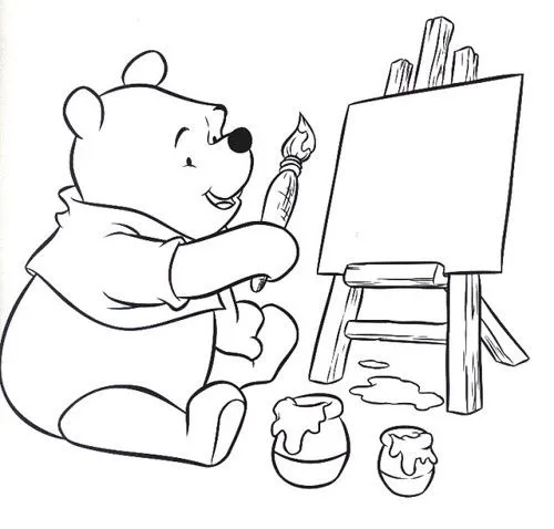 Winnie the Pooh learns to color coloring page at Winnie the Pooh ...