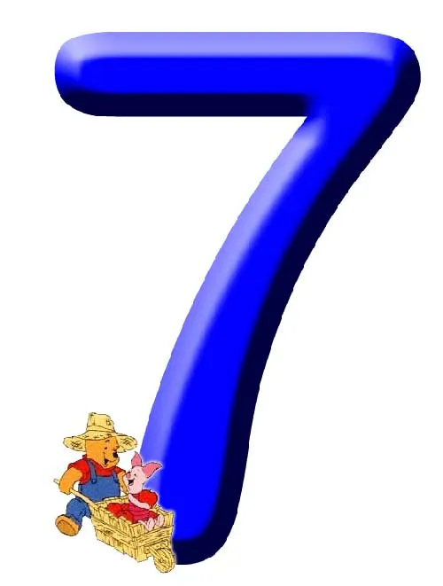 WINNIE THE POOH NUMEROS INFANTILES:NUMERO SIETE : COSAS PARA NIÑOS