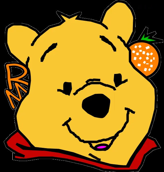 Winnie The Pooh With Orange And Name clip art - vector clip art ...