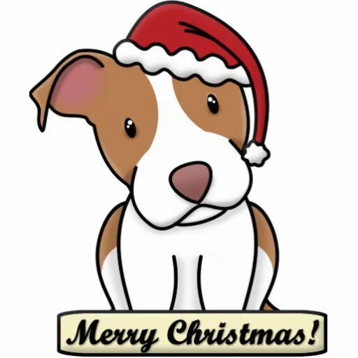 Cartoon Pit Bull Christmas Ornament Photo Cut Out from Zazzle.