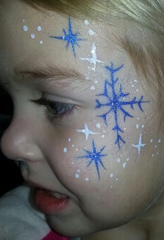 winter or frozen cheek art | Frozen birthday party | Pinterest