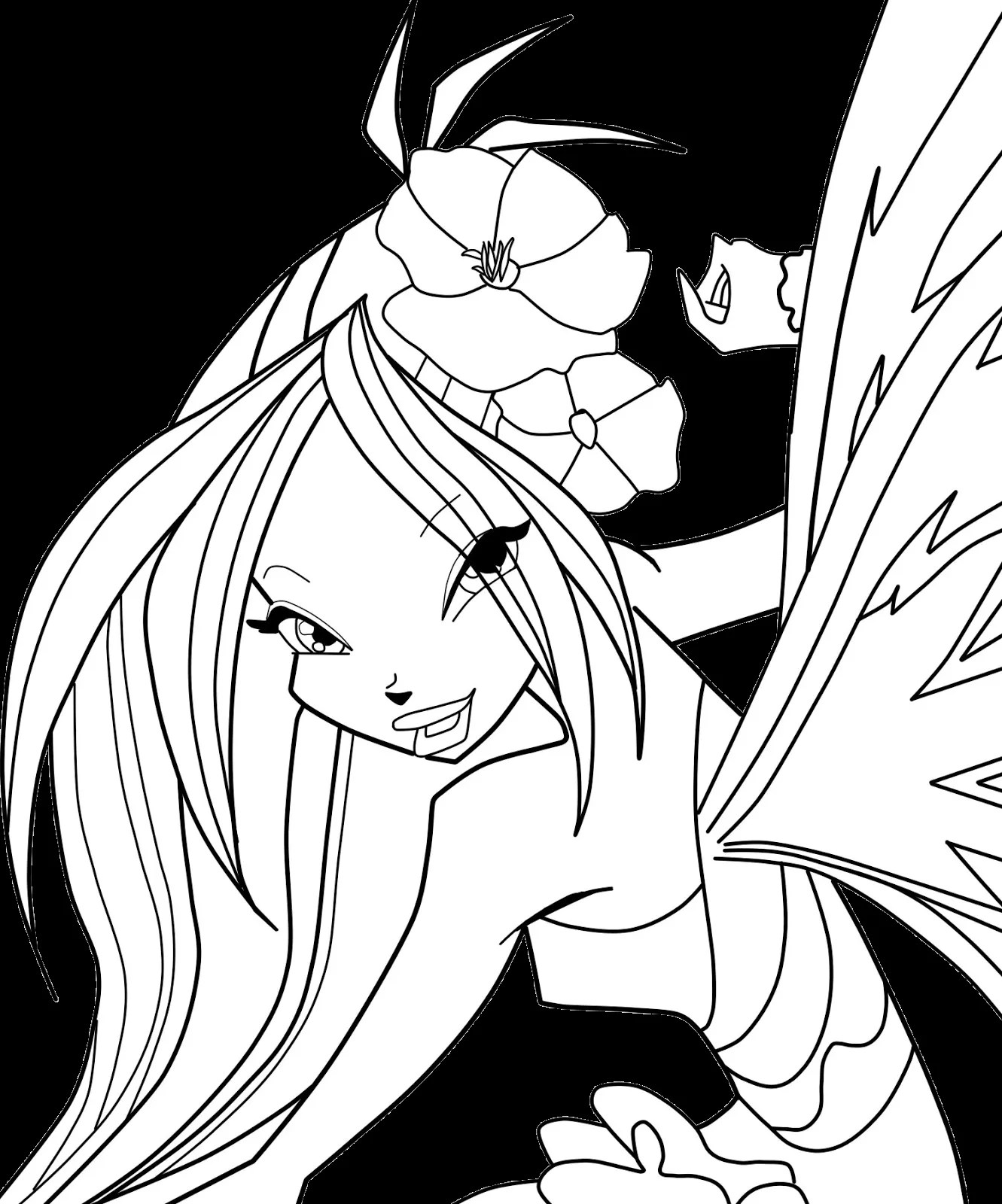 Winx Club All: Colorear: Colorea a Flora Sirenix