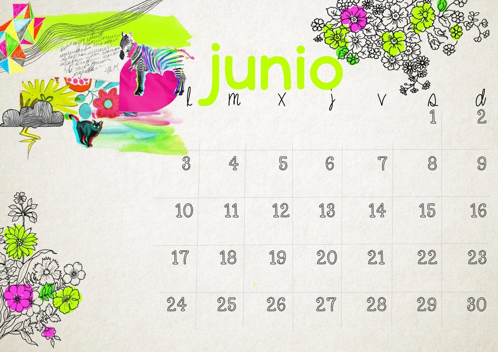 imprimible: calendario de junio | milowcost