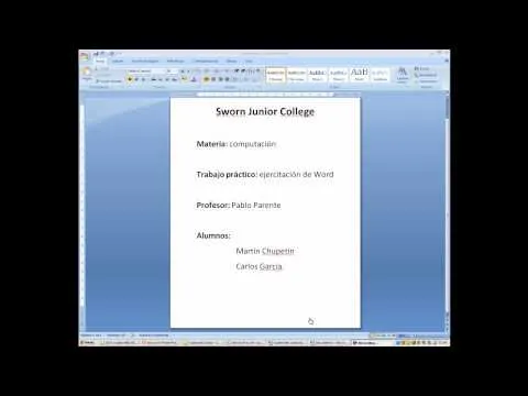 word caratula salto interlineado - YouTube