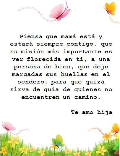 Carta de amor para mi hija | Mimitos de Mamá | Pinterest