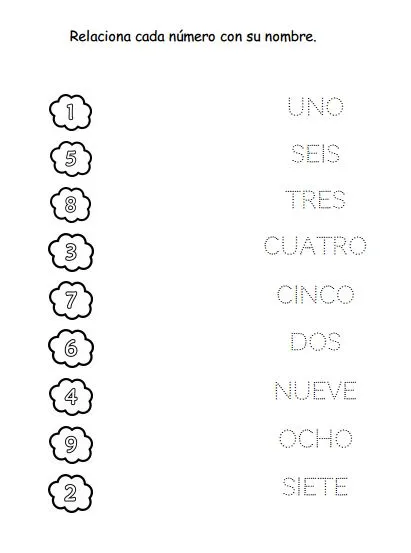 www.sbslanguageresources.com: Números del 1 al 9 para colorear.