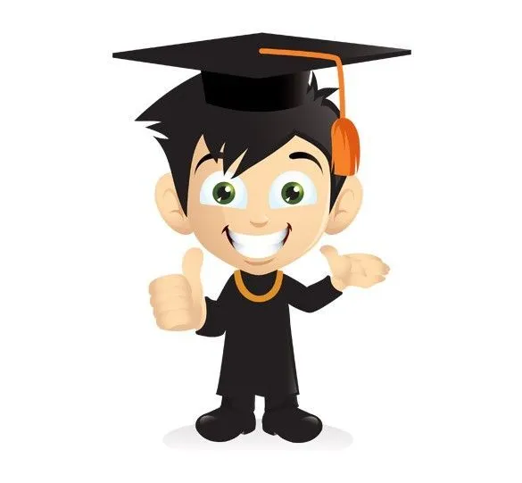 XOO Plate :: Cartoon Smiling Graduation Boy PNG - Thumbs up happy ...