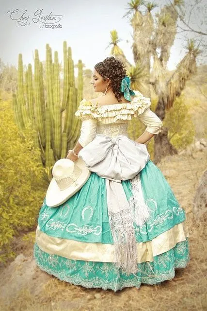 xv escaramuza back | Charro ^.^ | Pinterest | Vestidos De Gala ...