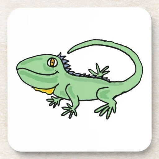 XX dibujo animado divertido de la iguana Posavasos De Bebidas | Zazzle