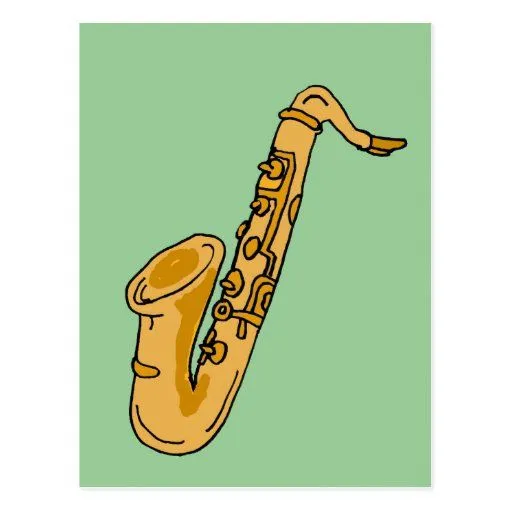 XX dibujo animado fresco del saxofón Postal | Zazzle