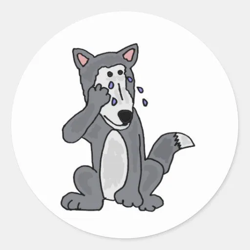 XX dibujo animado gritador del lobo Pegatina Redonda | Zazzle