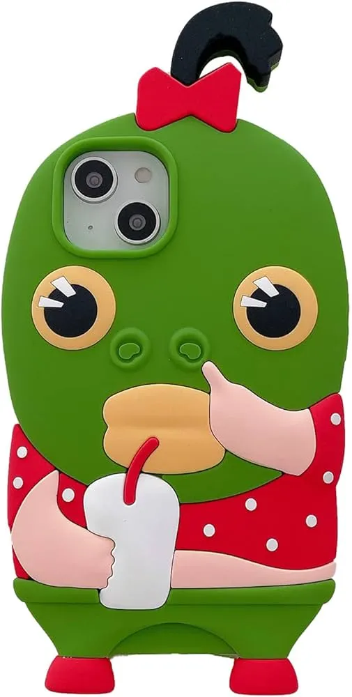 YAKVOOK Kawaii - Funda para iPhone 13 Pro Max, funda de silicona 3D de dibujos animados feos peces divertidos para iPhone 13 Pro Max, bonita funda de goma suave a prueba de