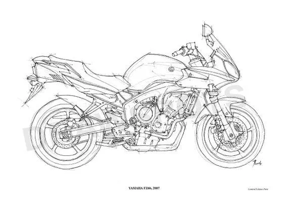 YAMAHA FZ6b 2007Poster de mi Dibujo Original hecho a por drawspots