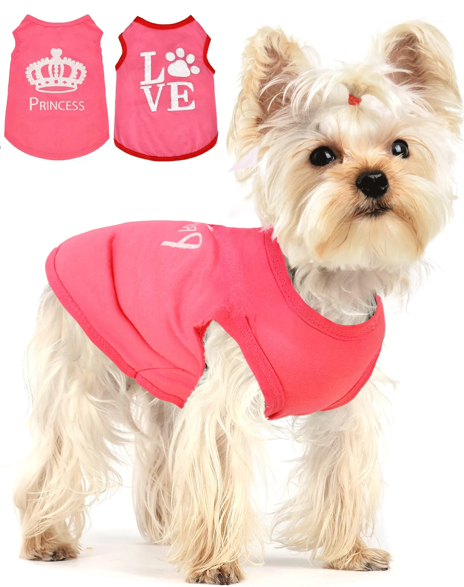 Yikeyo Camisa para perro para gafas pequeñas de verano, ropa de cachorro, ropa de Yorkie, ropa