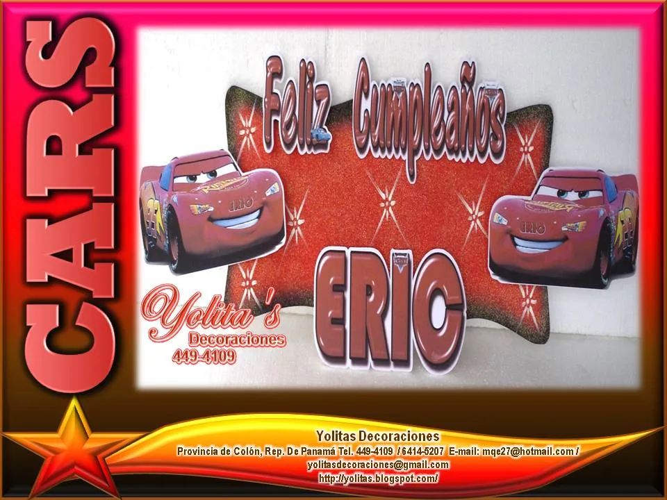 Yolitas Decoraciones: Decoracion de Cars