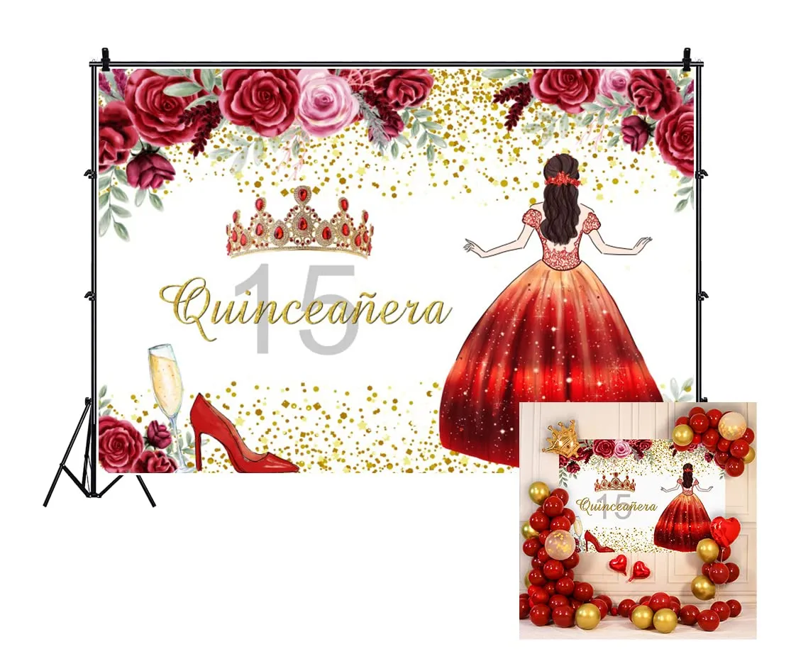 YongFoto Fondo de quinceañera para 15º cumpleaños, diseño de corona floral  rosa para fotografía de México, 15º cumpleaños, fiesta de cumpleaños :  Amazon.com.mx: Electrónicos