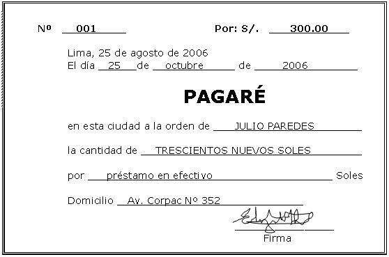 yoni: Los Pagares