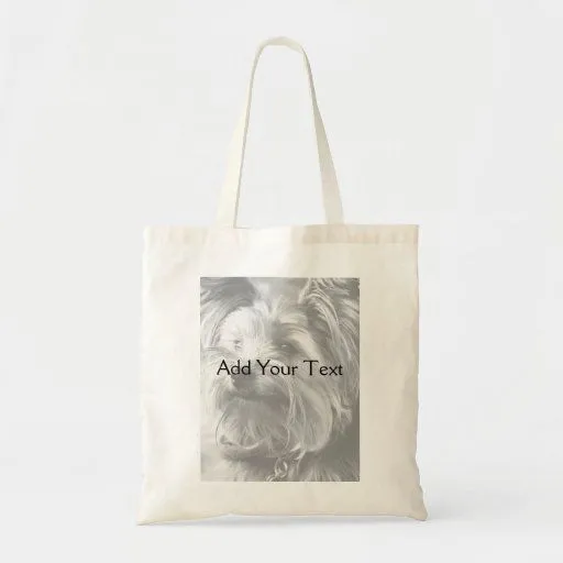 Yorkshire Terrier blanco y negro Yorkie Bolsa Lienzo de Zazzle.