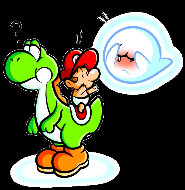 Yoshi and Baby Mario with Boo by JamesmanTheRegenold on deviantART