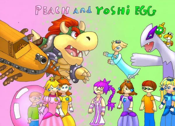 yoshi egg and peach title page by *Yoshiegg603 on deviantART