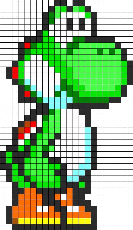 Yoshi perler bead pattern | Cross stitch | Pinterest