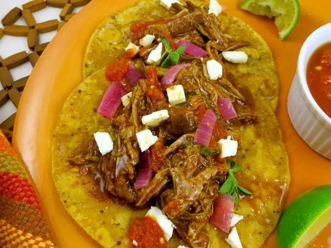 Yucatan Pulled Pork Tacos with Pickled Red Onions (Cochinita Pibil)