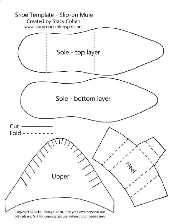 Zapatillas de papel moldes - Imagui