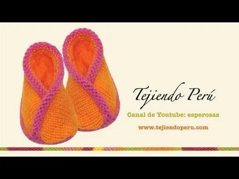 Zapatitos kimono (con bordes cruzados) tejidos en dos agujas o ...
