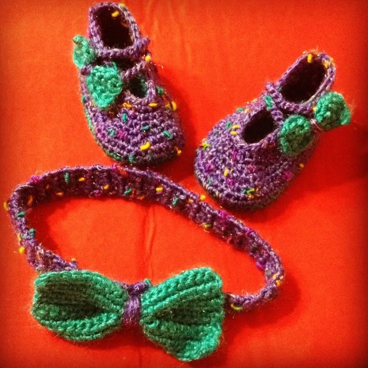 Zapatos y Cintillo para bebe. | Crochet | Pinterest