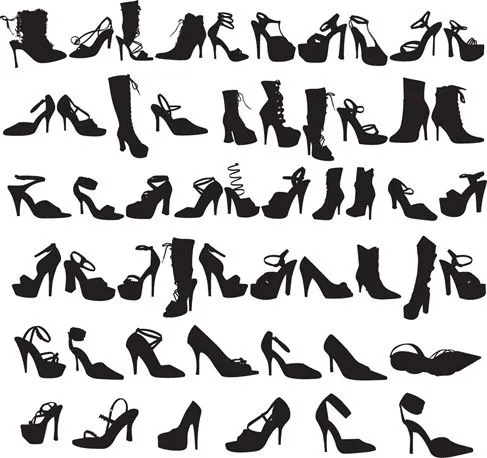 Zapatos Moda Belleza Silhouettes Vector Graphic Siluetas ...