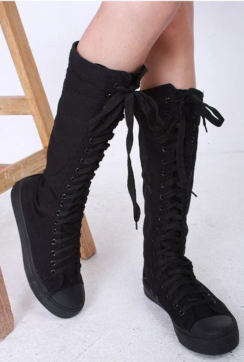 Zapatos de PUNK EMO lienzo Botas Sneaker mujeres de la muchacha de ...