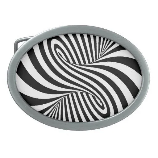 BLACK WHITE ZEBRA SWIRLS PATTERNS OPTICAL ILLUSION BELT BUCKLES ...