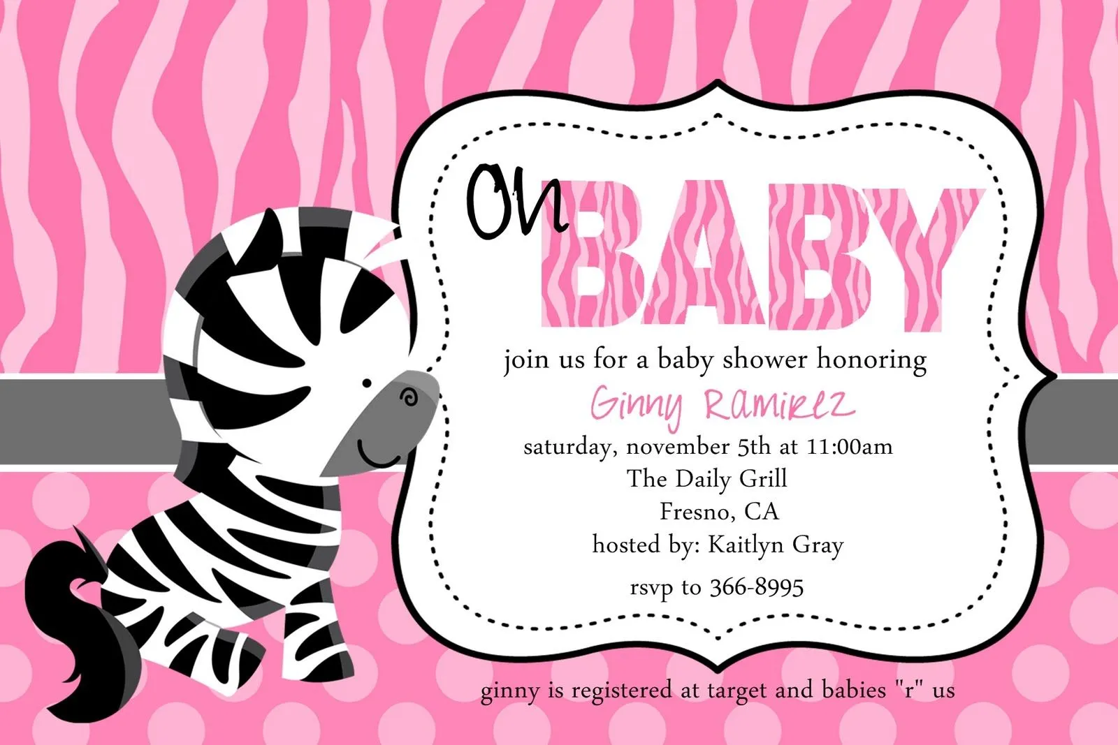 Zebra baby shower invitations - Imagui