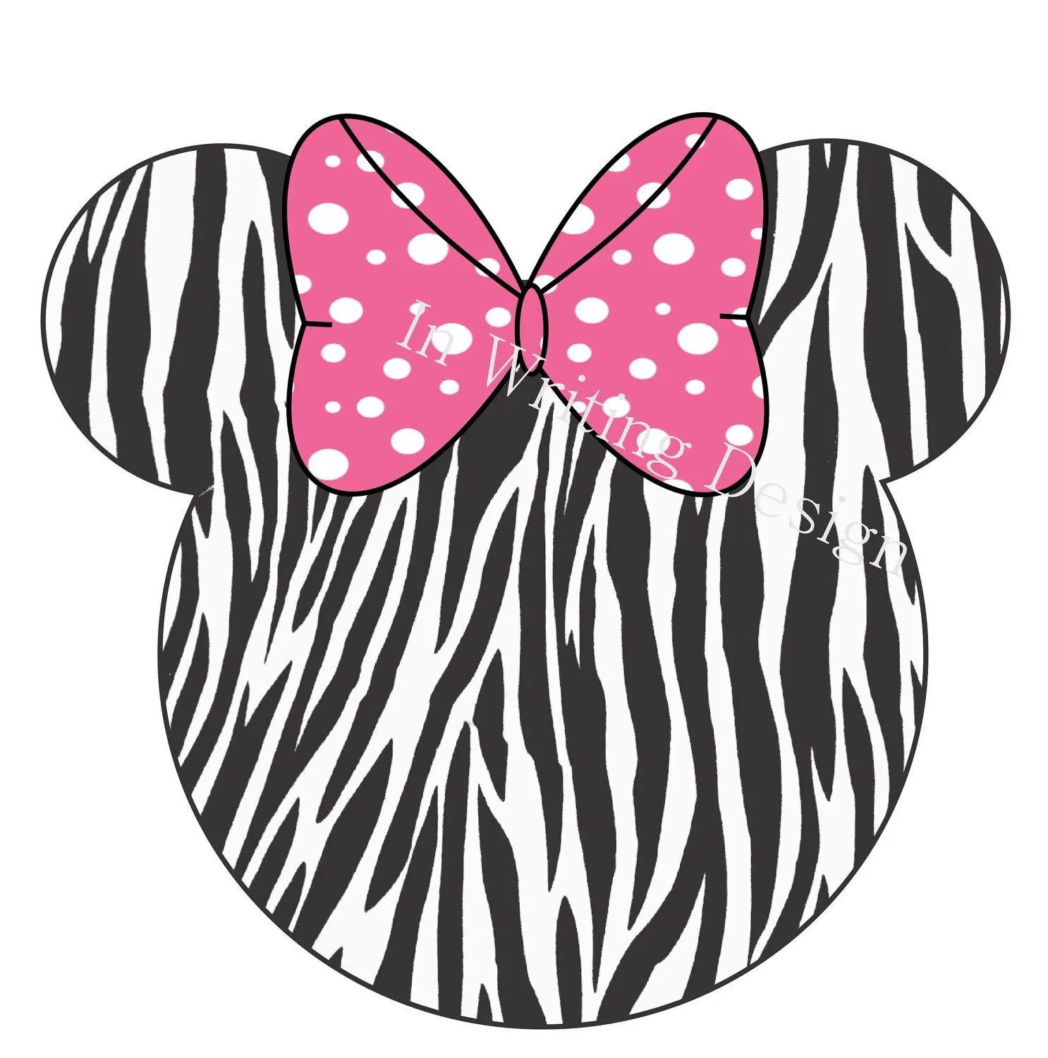 Zebra Minnie Mouse Iron On Design by InWriting on Etsy