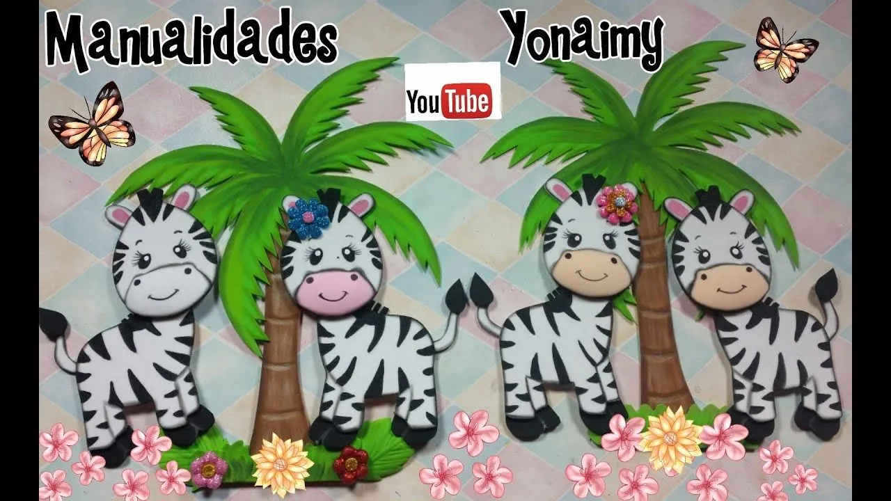 ZEBRAS HECHAS CON FOAMY O GOMA EVA PARA REALIZAR UN SAFARI - YouTube