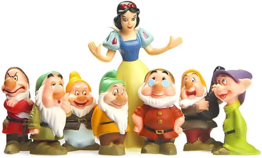 ZGPTX Juego de 8 Piezas Original Princesa Blancanieves y los Siete enanitos  7 Adornos Modelo muñeca Juguetes para niños Figura de Regalo :  Amazon.com.mx: Hogar y Cocina