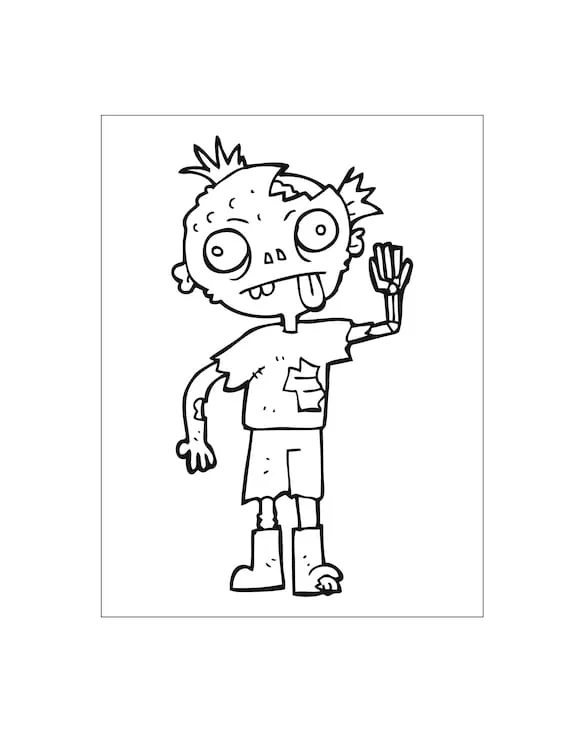 Zombie 20 Dibujos para colorear Dibujos para colorear Zombie - Etsy México