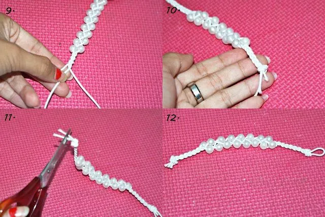 ZONA DE MANUALIDADES: Pulsera con perlas trenzada