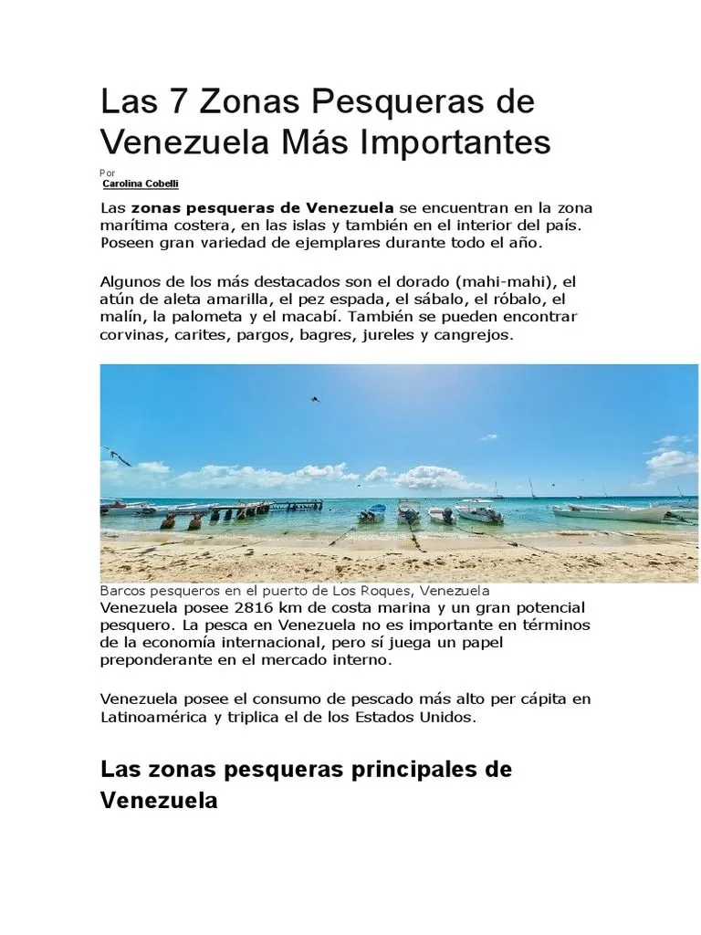 Las 7 Zonas Pesqueras de Venezuela Más Importantes | PDF | Venezuela | Río