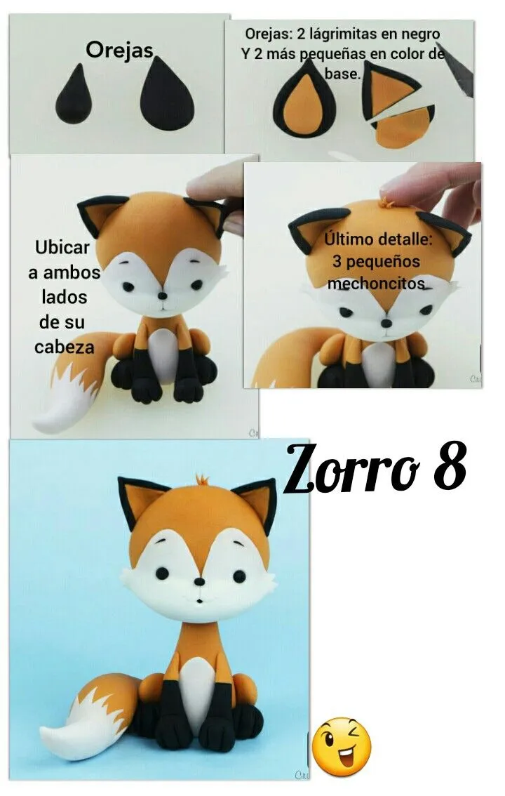 Zorro 8. | Animalitos en porcelana fria, Porcelana fría, Artesanías y manualidades
