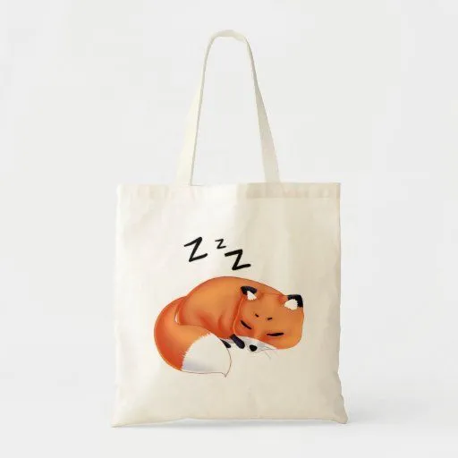 Zorro lindo del dibujo animado el dormir de Kawaii Bolsas de Zazzle.